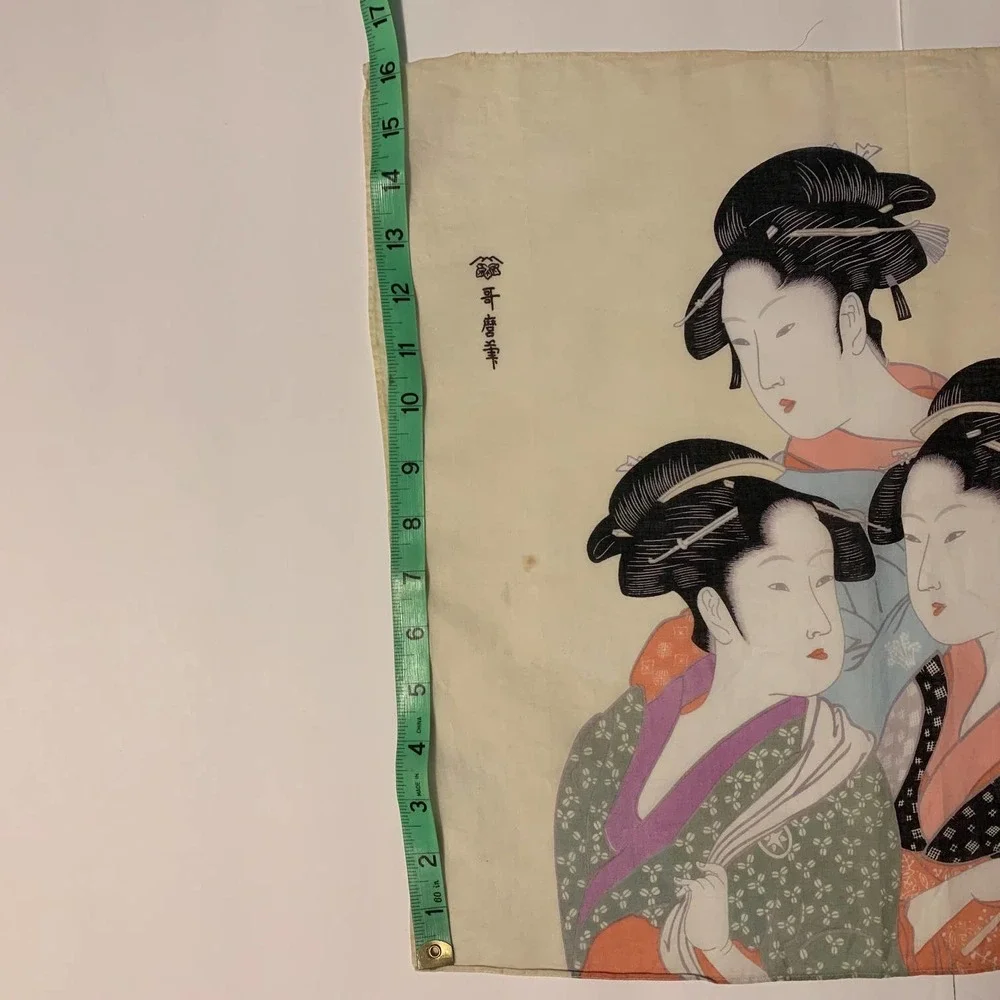 Kitagawa Utamaro Vintage Three‎ Ladies of the Present Day Silk Scarf